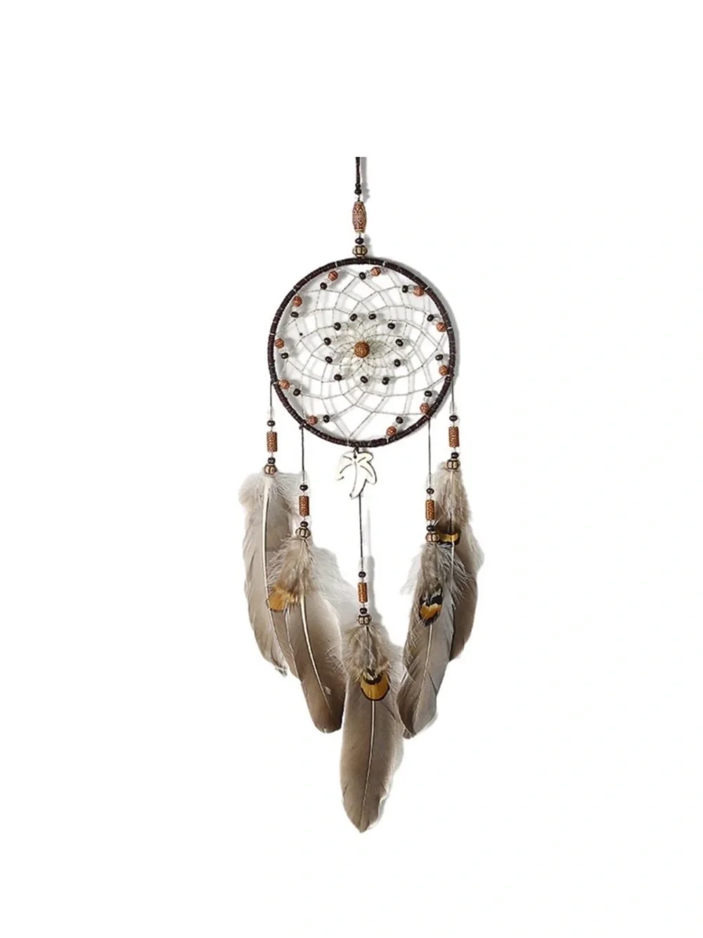 NWOT Bohemian Brown Feather Dreamcatcher Wall Hanging
